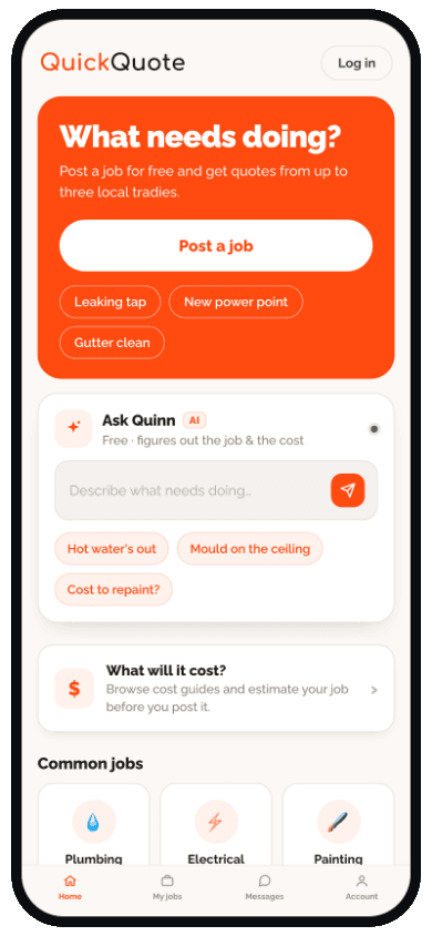 The QuickQuote app on an iPhone