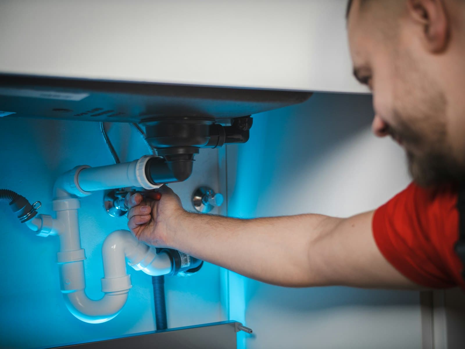 Plumbing work in an Australian home